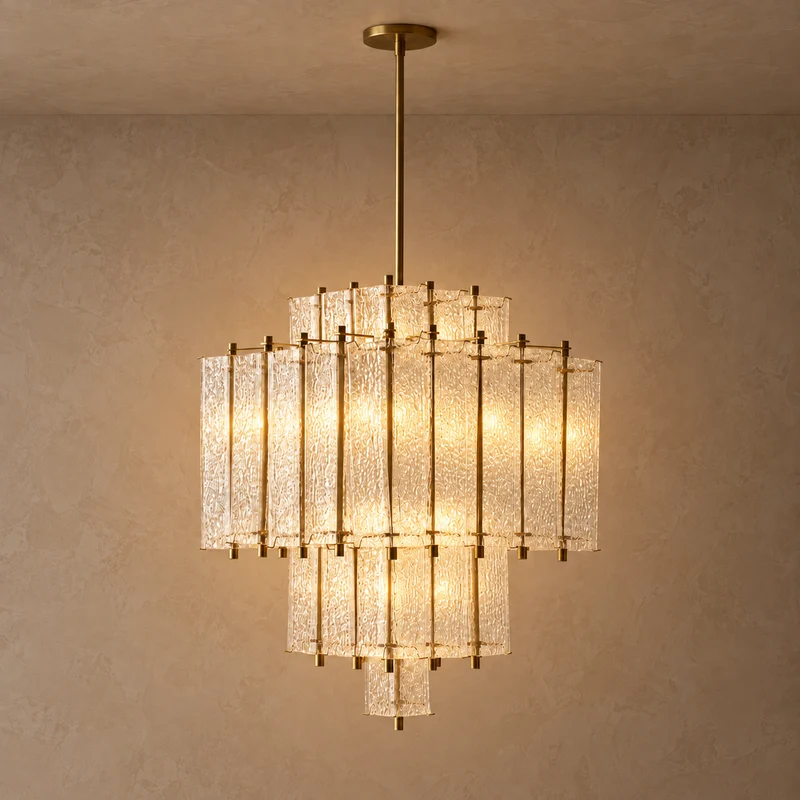 The Aurelia Chandelier | Hand-Blown Glass & Solid Brass | CLND002