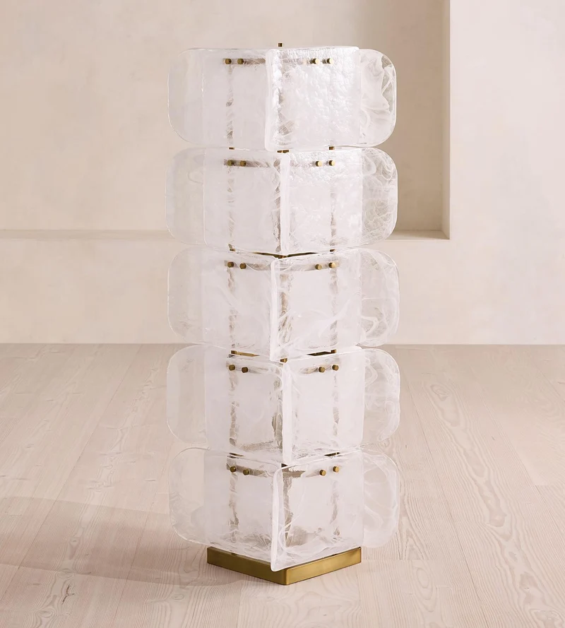 Hand-Blown Frosted Glass Floor Lamp | CLSP255B