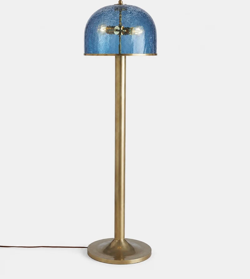 Crackle Glass Floor Lamp | Marine Blue | CLCRK301-BLU