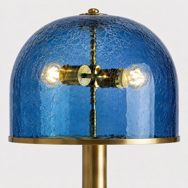 Crackle Glass Floor Lamp | Marine Blue | CLCRK301-BLU