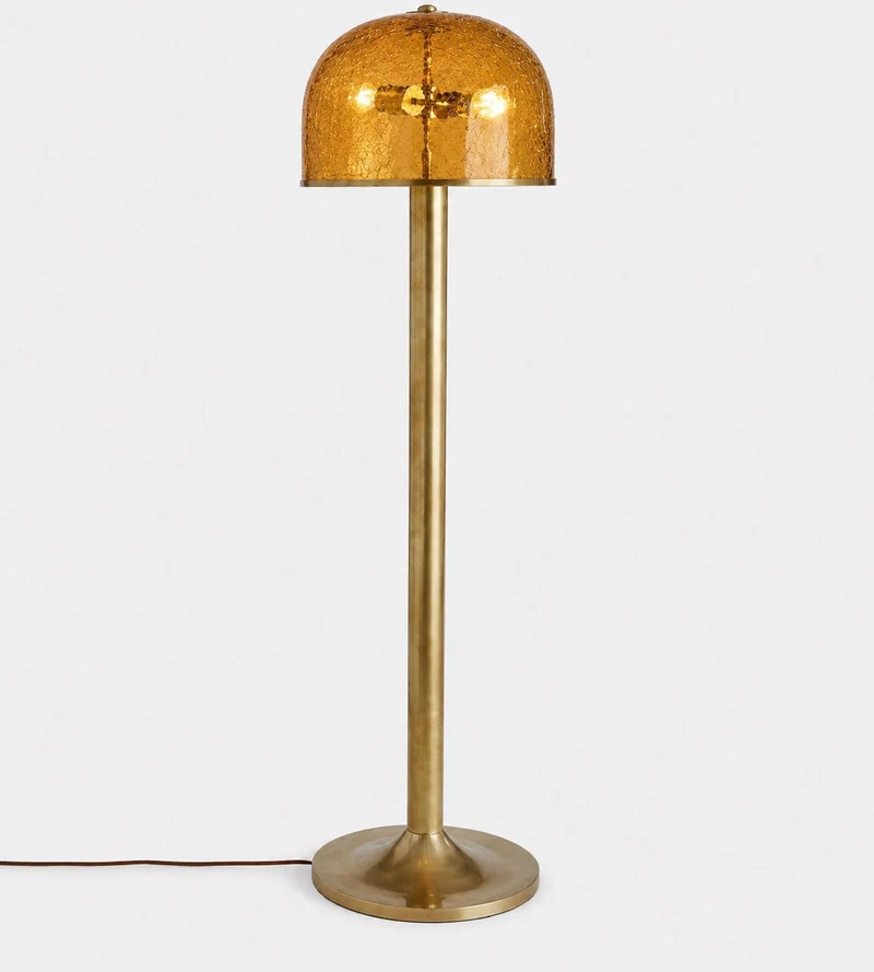 Crackle Glass Floor Lamp | Amber | CLCRK301-AMB