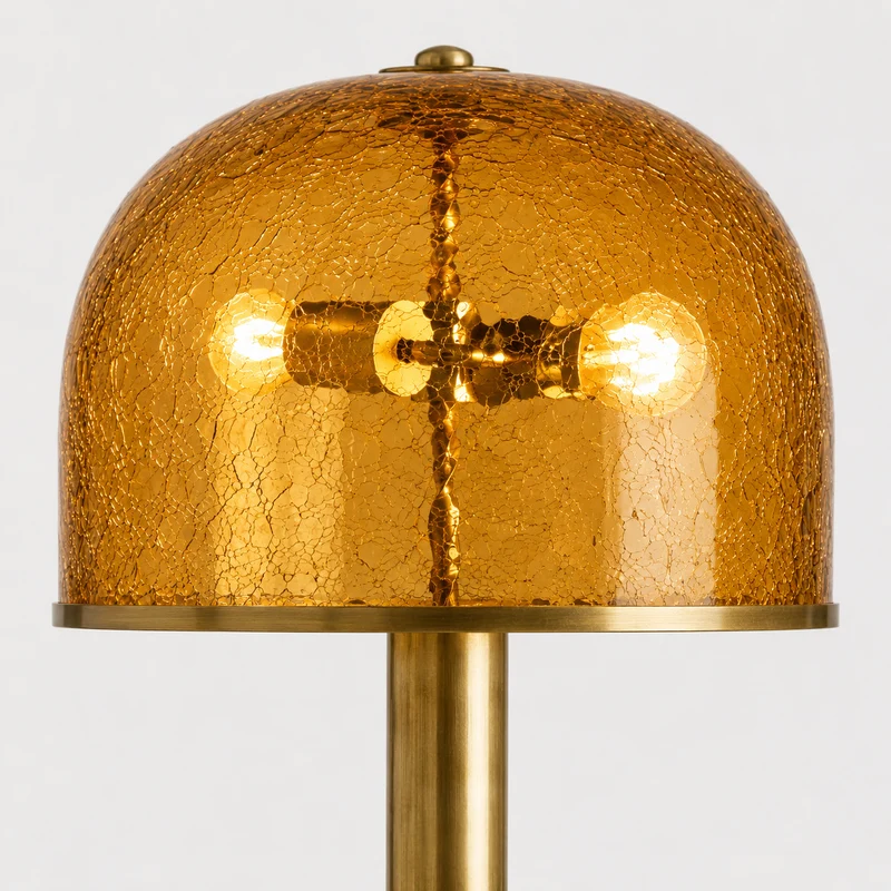 Crackle Glass Floor Lamp | Amber | CLCRK301-AMB