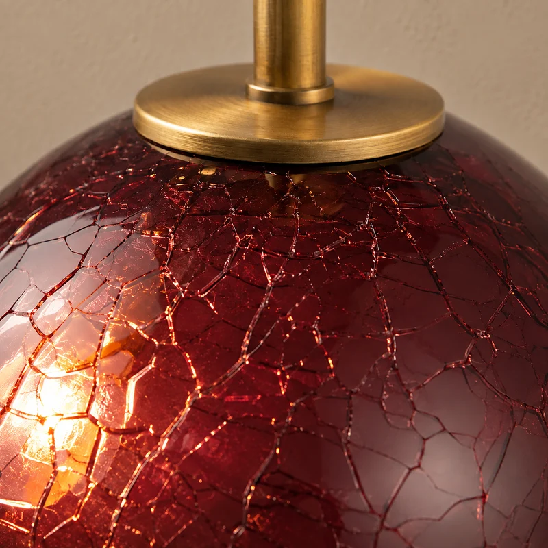The Chromia Pendant | Burgundy Glass & Brass | CLND009