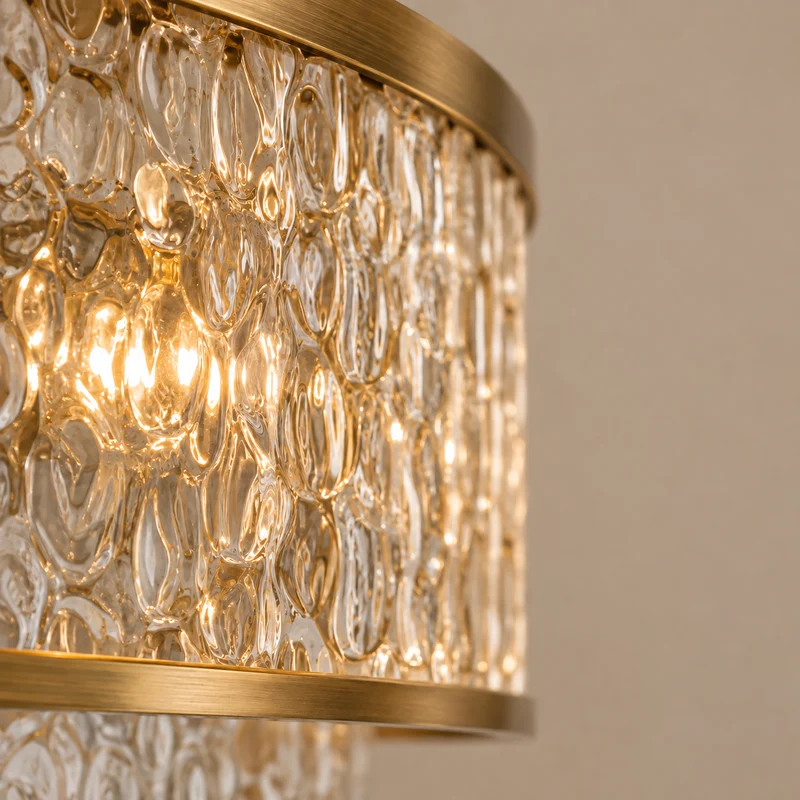 The Lucia Chandelier | Frosted Glass & Brass | CLND040
