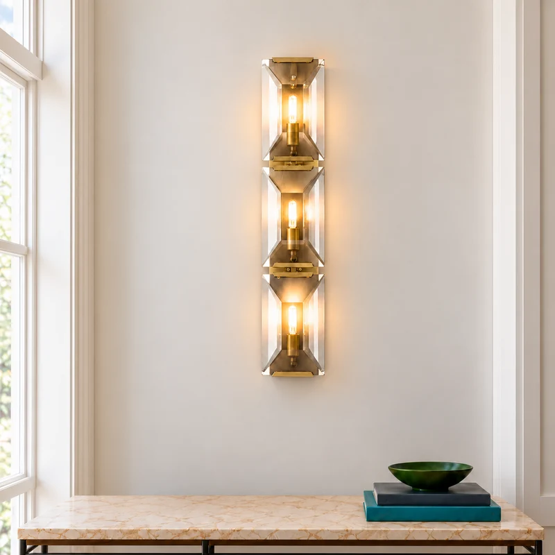 Triple Crystal Wall Sconce | CLUG032P