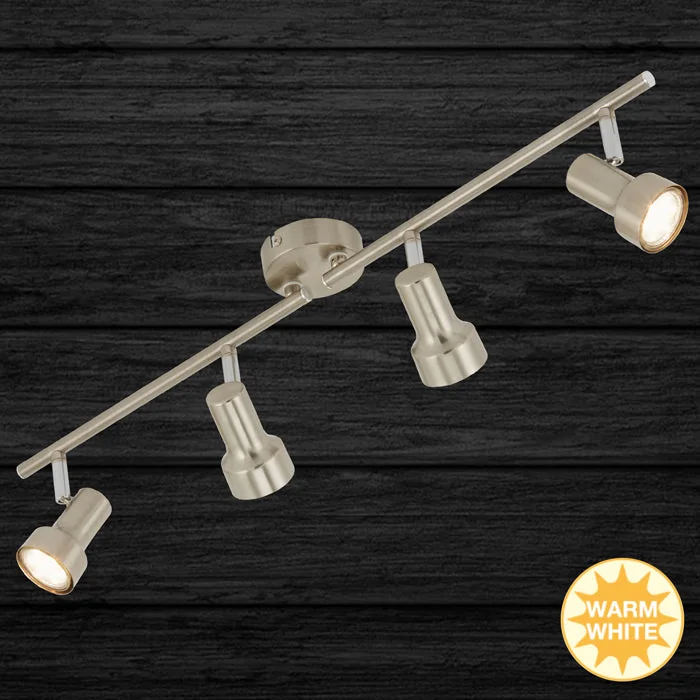 Briloner LED Deckenstrahler 4-flammig GU10 schwenkbar 60 cm Matt-Nickel SUB 2843-042