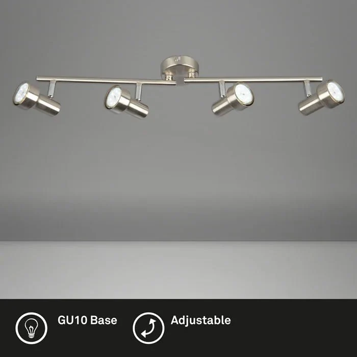 Briloner LED Deckenstrahler 4-flammig GU10 schwenkbar 60 cm Matt-Nickel SUB 2843-042