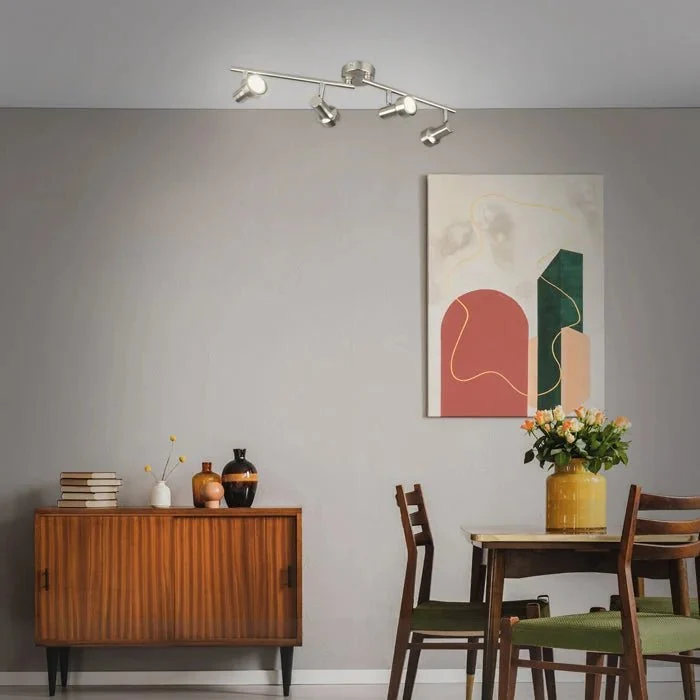 Briloner LED Deckenstrahler 4-flammig GU10 schwenkbar 60 cm Matt-Nickel SUB 2843-042