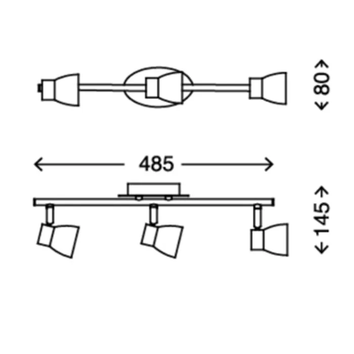 LED Deckenstrahler FOUR 3-flammig nickel-matt – schwenkbar, inkl. GU10 LED 3W, warmweiß