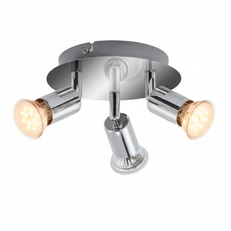 Briloner SPLASH LED Badleuchte 3-flammig – IP44, GU10, Chrom, schwenkbar, warmweißares Leuchtmittel, 230V