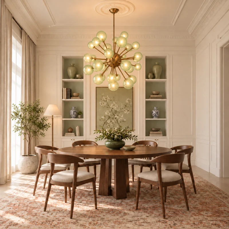 De Silva Chandelier | Light Green Glass | CLPT80CGR