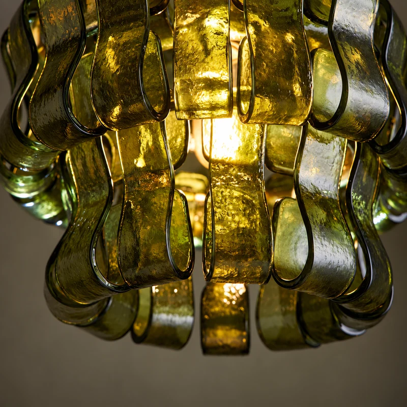 The Bellatrix Pendant | Textured Glass & Brass | CLND020