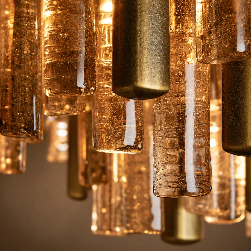 The Veneziana Semi-Flush | Cast Glass & Burnished Brass | CLVNZSF
