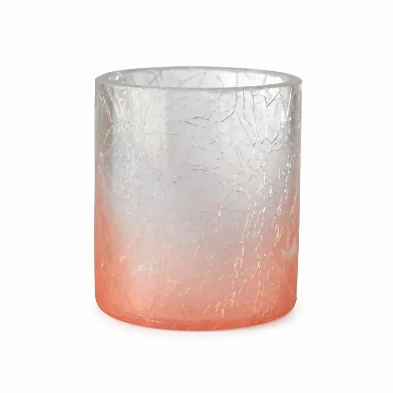 Teelichthalter Crush Glas pink – Windlicht mit Farbverlauf – Sompex