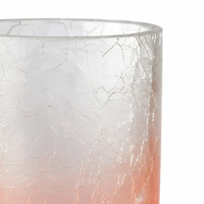 Teelichthalter Crush Glas pink – Windlicht mit Farbverlauf – Sompex