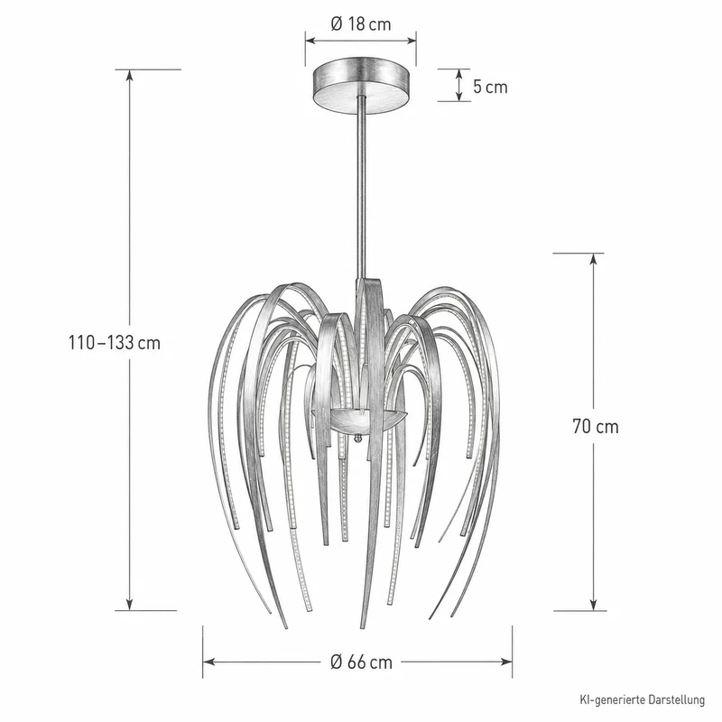 Sompex LEAVE LED Pendelleuchte Ø 66 cm – höhenverstellbar, 45W, 2800K
