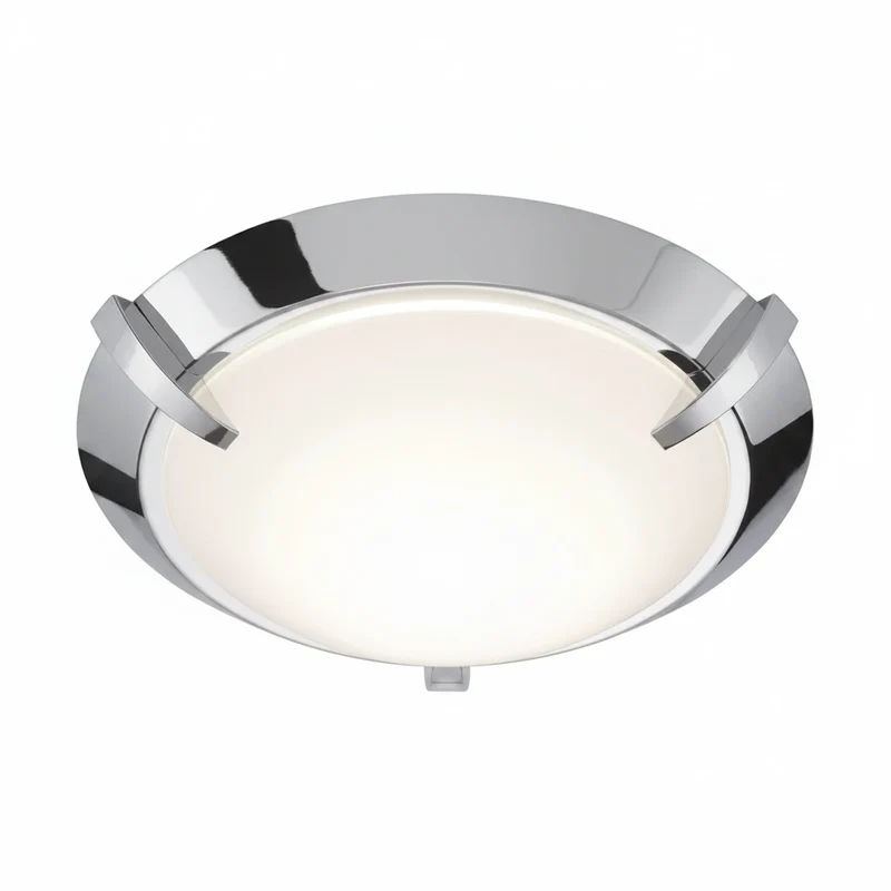 Runde LED Deckenlampe Chrom mit Glas 27 cm 1200 Lm | Briloner