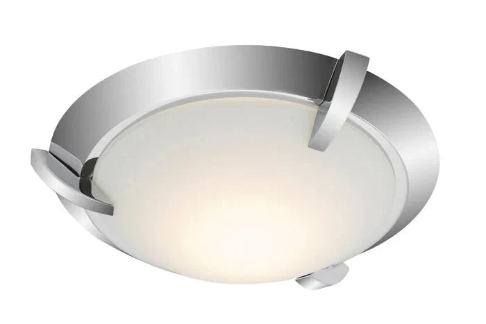 Runde LED Deckenlampe Chrom mit Glas 27 cm 1200 Lm | Briloner