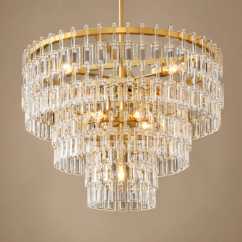 Decò Round Small | Hand-Cut Crystal & Brass | CLHUYL0250