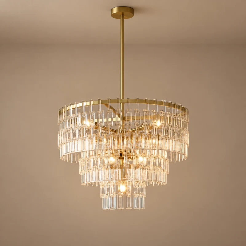 Decò Round Small | Hand-Cut Crystal & Brass | CLHUYL0250