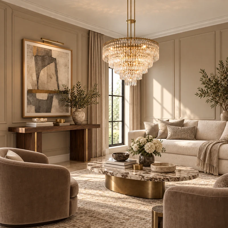 Decò Round Small | Hand-Cut Crystal & Brass | CLHUYL0250