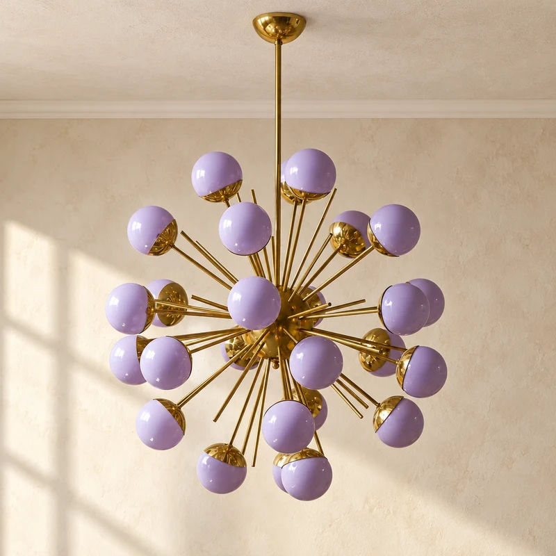 De Silva Chandelier | Purple Glass | CLPT80CP