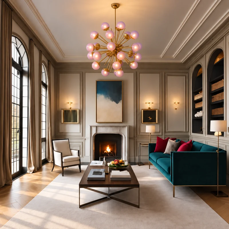 De Silva Chandelier | Purple Glass | CLPT80CP