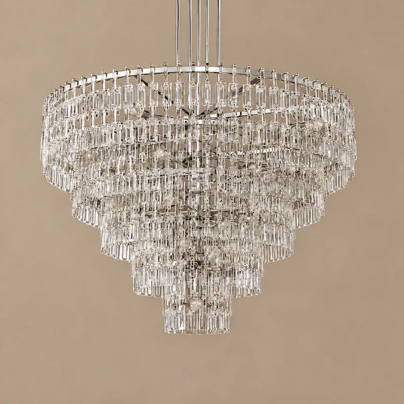 Hand-Cut Crystal Black Tiered Chandelier | CLHUYL0250BL