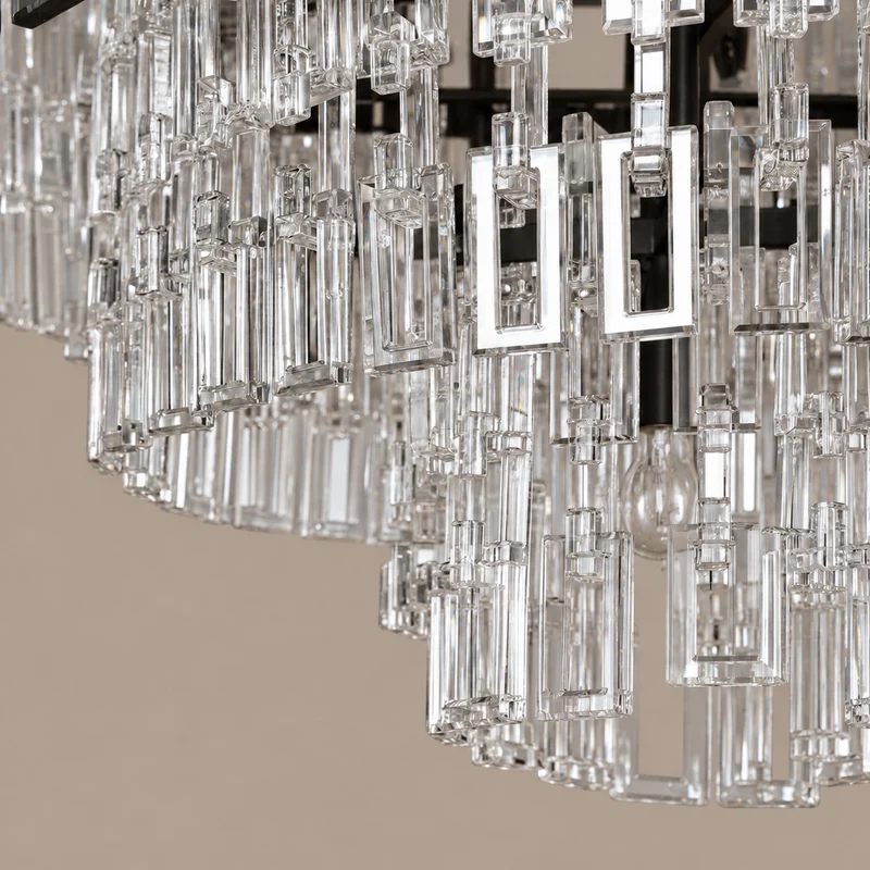 Hand-Cut Crystal Black Tiered Chandelier | CLHUYL0250BL
