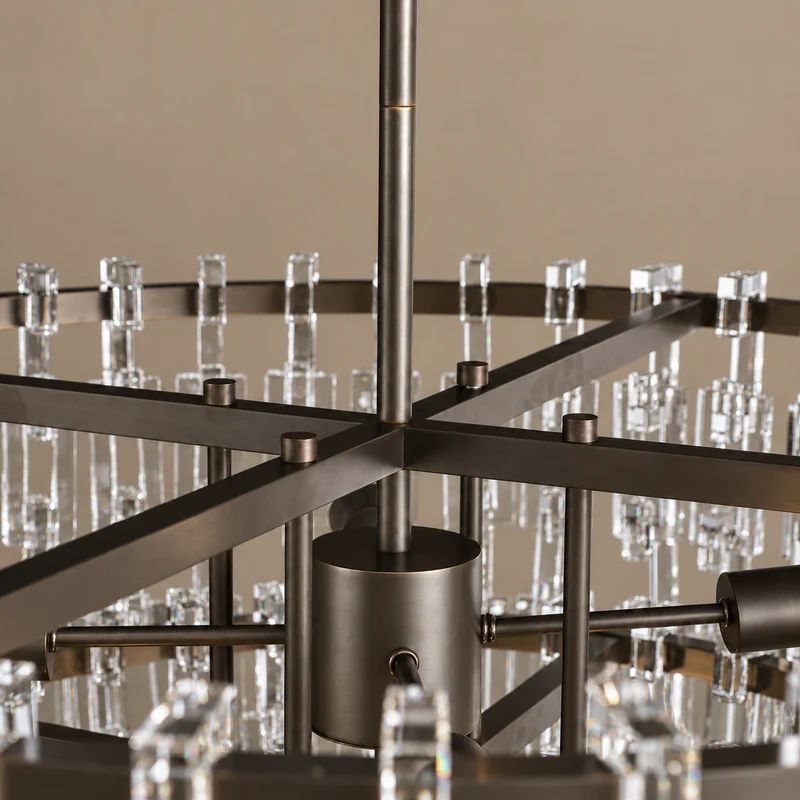 Hand-Cut Crystal Black Tiered Chandelier | CLHUYL0250BL