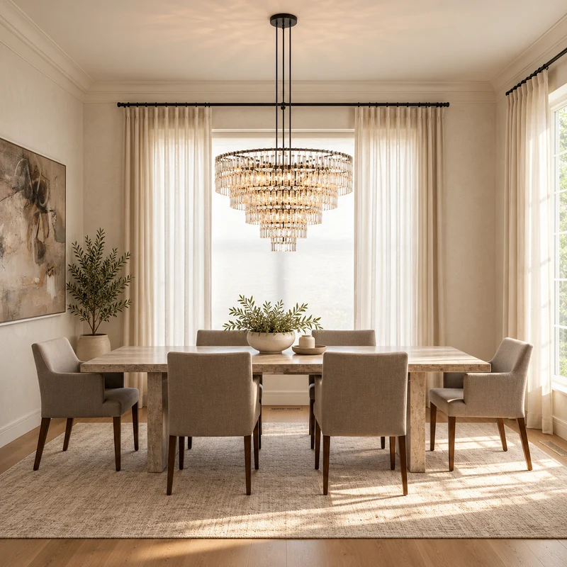 Hand-Cut Crystal Black Tiered Chandelier | CLHUYL0250BL