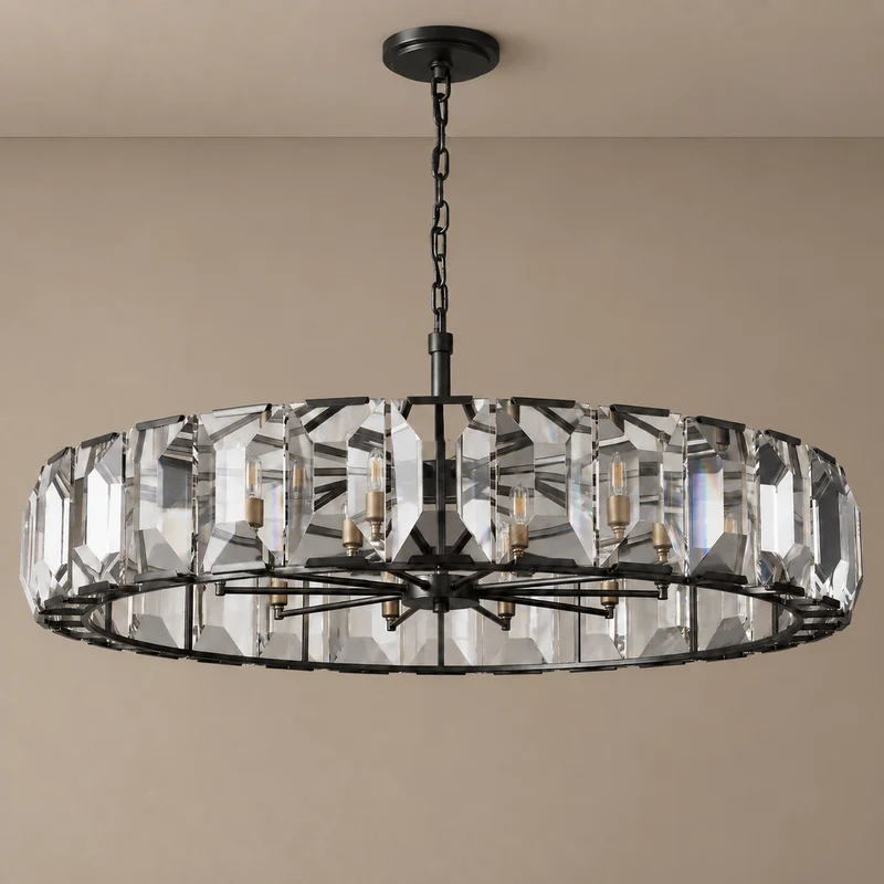 Round Crystal Halo Chandelier | CLPOH009K