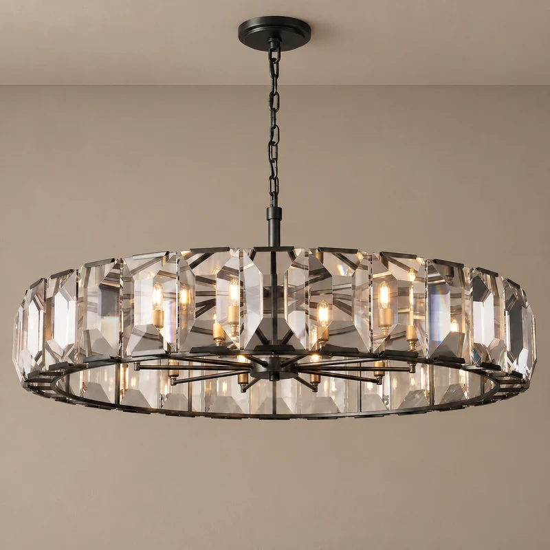 Round Crystal Halo Chandelier | CLPOH009K