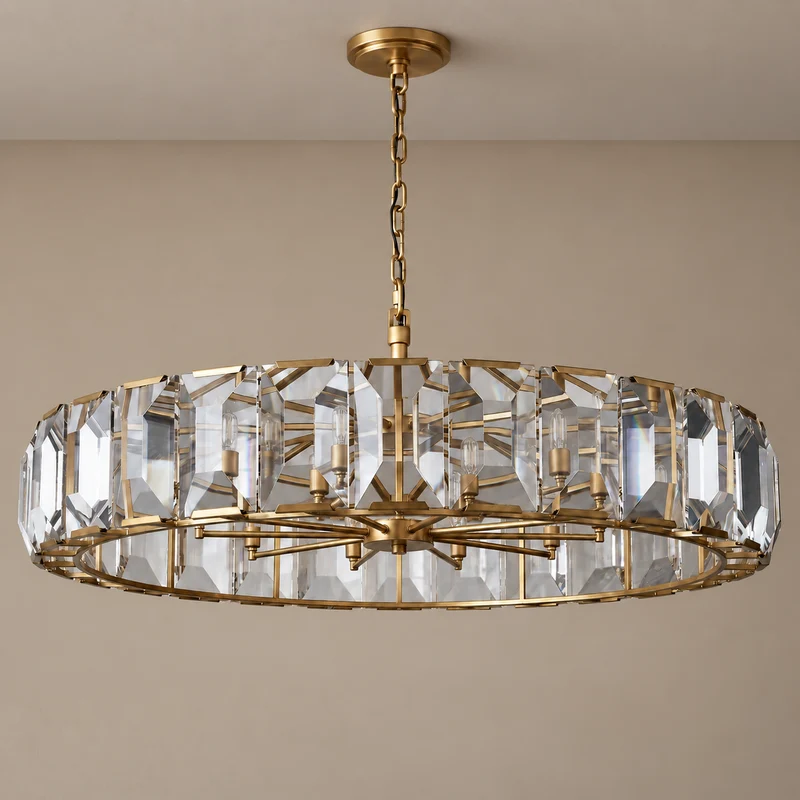 Round Crystal Halo Chandelier | CLPOH009K