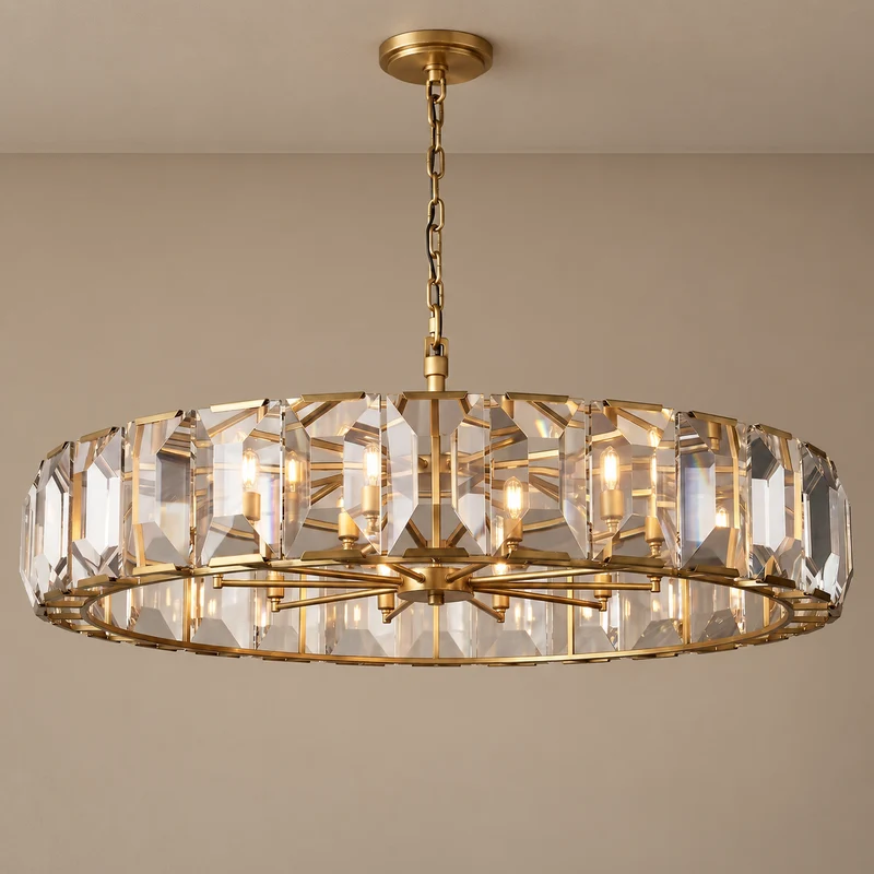 Round Crystal Halo Chandelier | CLPOH009K