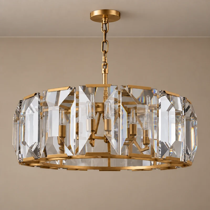 Round Crystal Halo Chandelier | CLPOH009K