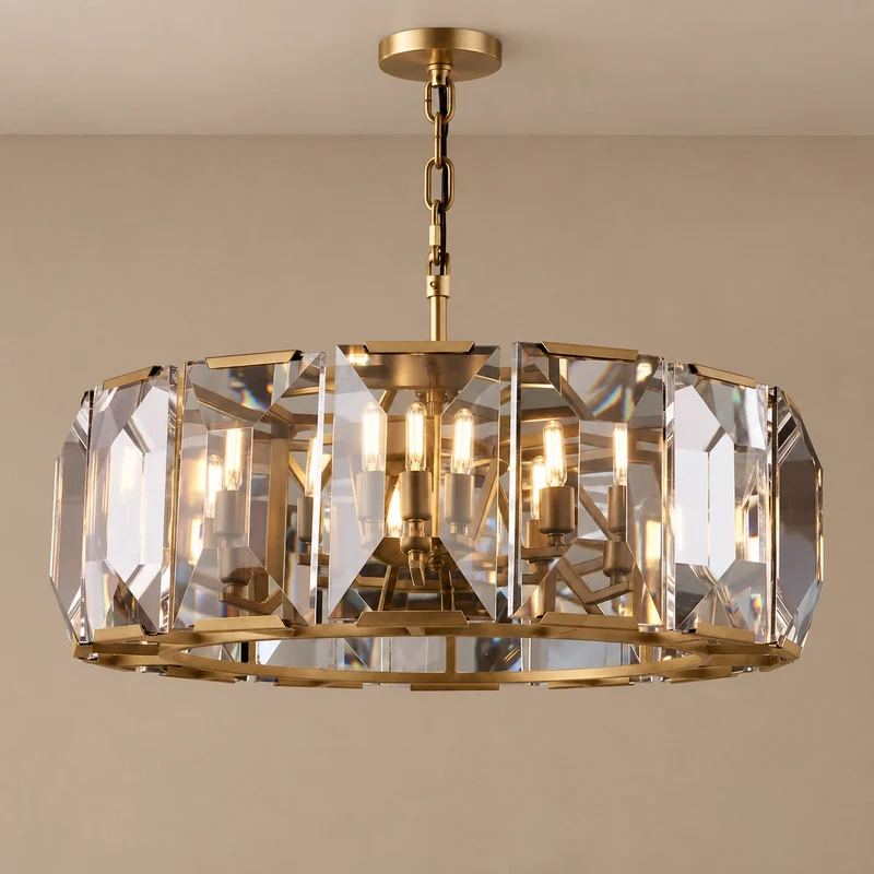 Round Crystal Halo Chandelier | CLPOH009K