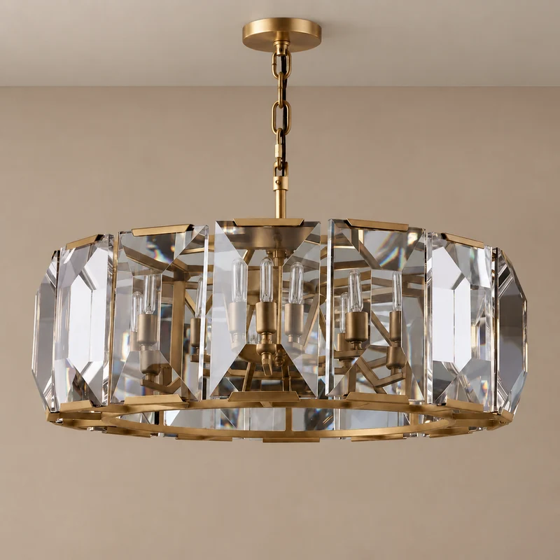 Round Crystal Halo Chandelier | CLPOH009K