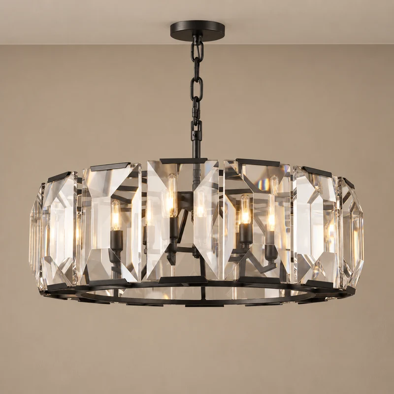 Round Crystal Halo Chandelier | CLPOH009K