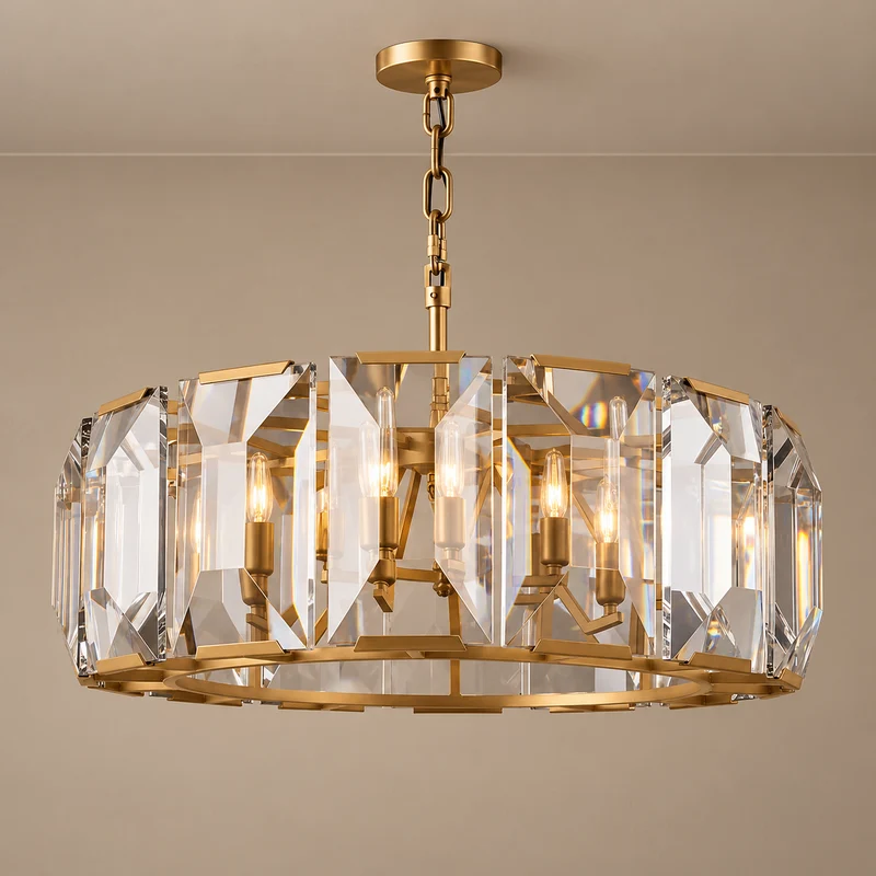 Round Crystal Halo Chandelier | CLPOH009K