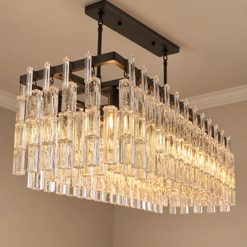 Hand-Cut Crystal Rectangular Chandelier | CLHUYL0250-R
