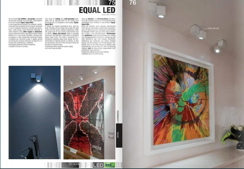 LED Design Strahler EQUAL BIG – 27W Power LED, schwenkbar, Würfelform, schwarz, Made in Italy