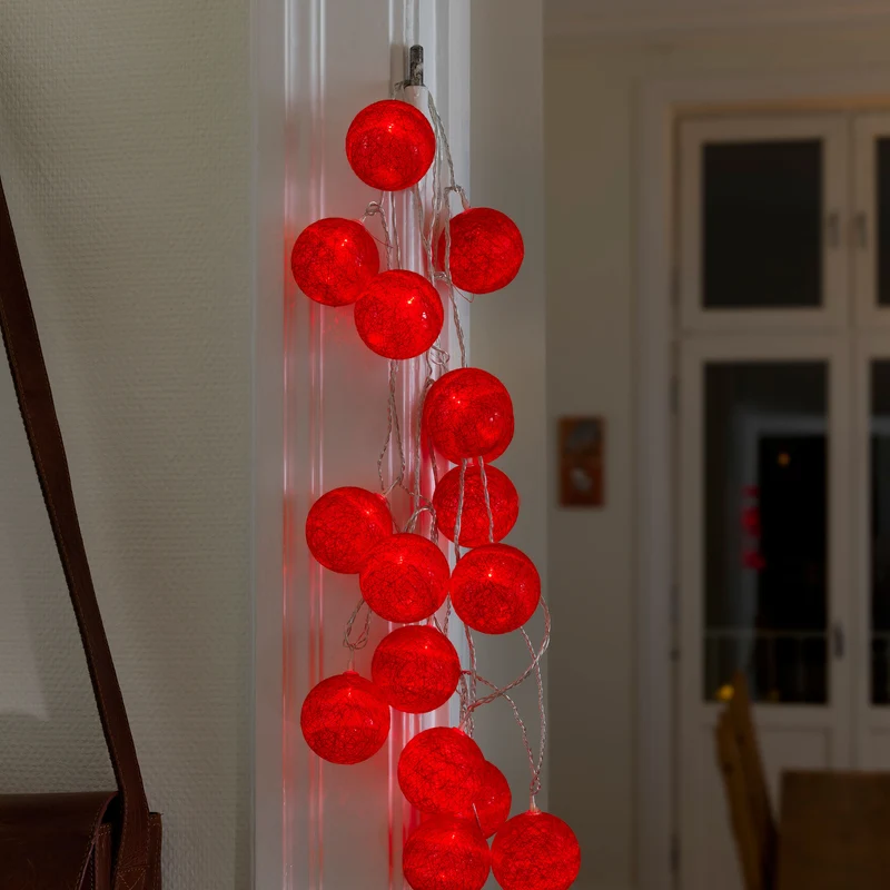 Konstsmide LED-Dekolichterkette, Baumwollkugeln, 6cm