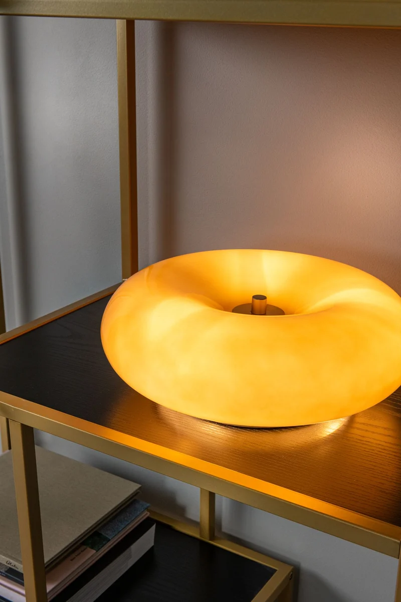 Tischlampe Sentino 3-flammig mit Schirm aus Glas Ø 29,5cm