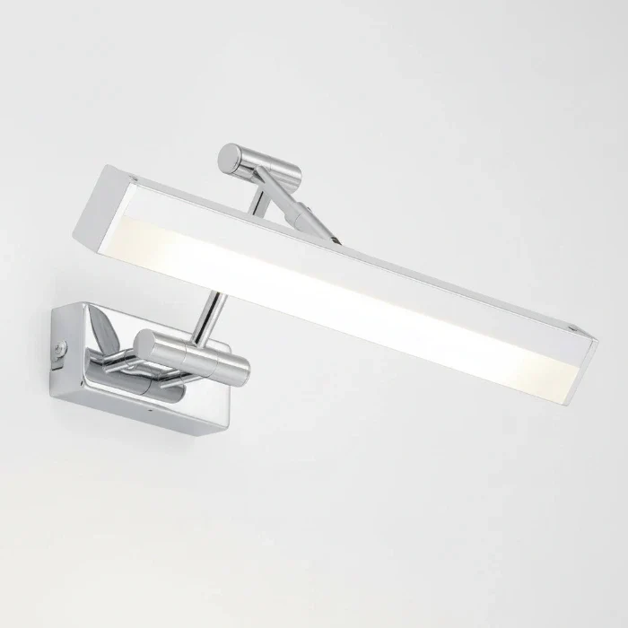 LED Bad Spiegellampe Chrom 37 cm mit Schalter – verstellbare Badezimmer-Wandleuchte IP23 – warmweiß 3000K
