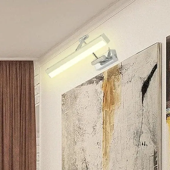 LED Bad Spiegellampe Chrom 37 cm mit Schalter – verstellbare Badezimmer-Wandleuchte IP23 – warmweiß 3000K