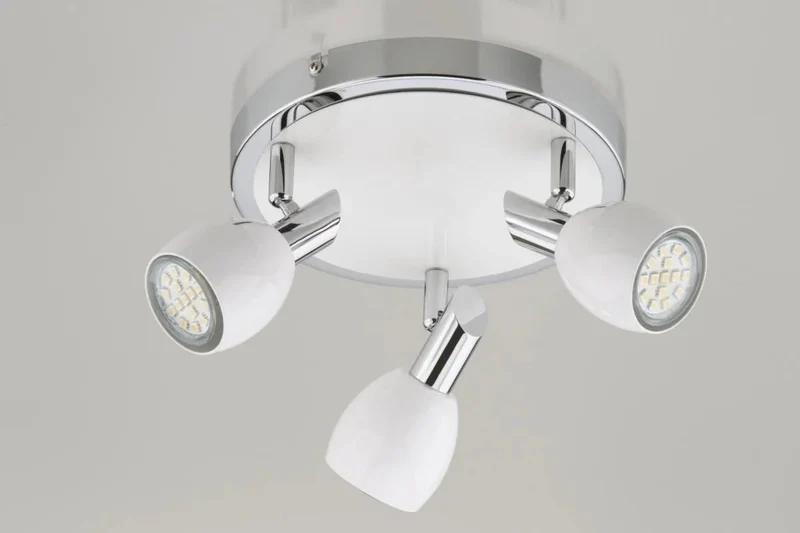Deckenstrahler LED 3-flammig weiß / Chrom – COMBI – inkl. GU10 LED – schwenkbar