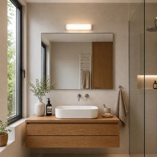Bad Wandleuchte Milchglas Spiegellampe 2x E14 – 31,5 cm – IP23 Badezimmer Spiegelbeleuchtung
