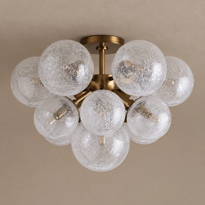 Sillam Flush Mount | Hand-Blown Bubble Glass | CLND033
