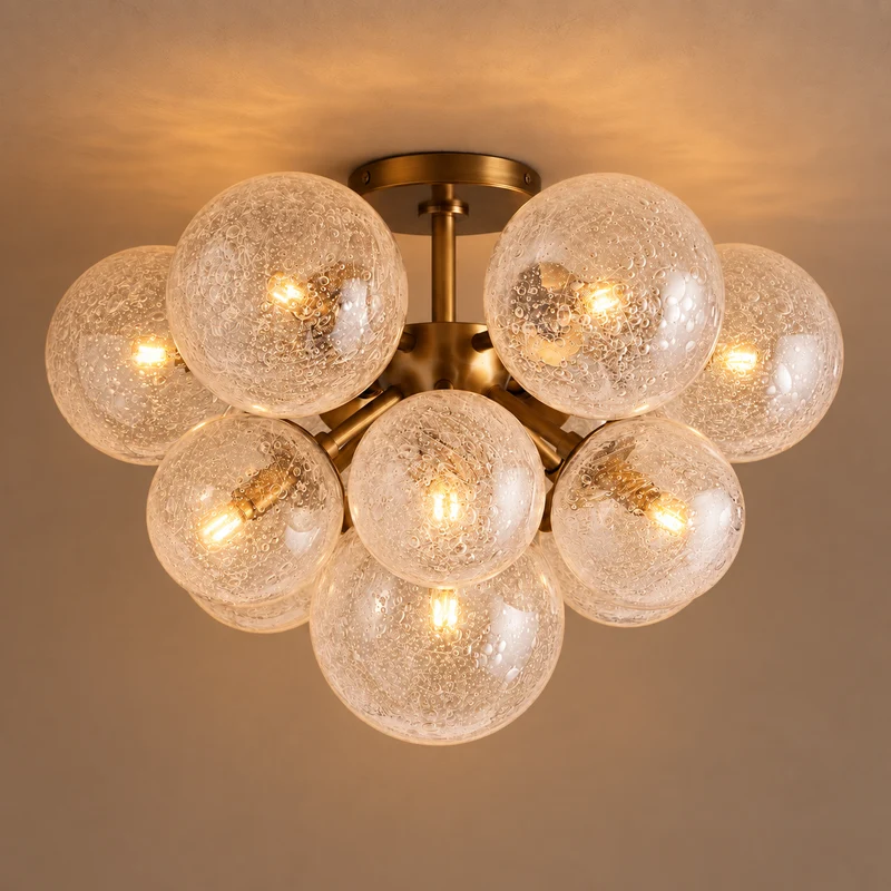 Sillam Flush Mount | Hand-Blown Bubble Glass | CLND033